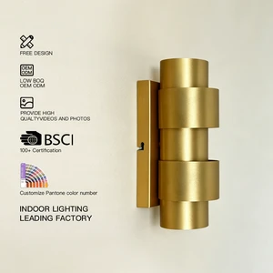 CE RoHS Compliant Double E14 Matte Brown Bras Wall Sconce For Hotel And Residential Projects