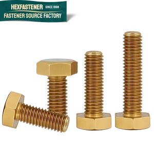 Asme Ansi 18.2.1 Brass H62 Hexagon Bolt Full Thread 1/4-20 5/16-18 3/8-16 1/2-13 5/8-11 3/4-10 Hexagon Head Bolt /Hex Head Bolts