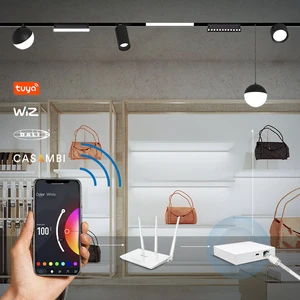 Commercial Track Spotlight 48V Recessed Cob LED Magnetic Track Light Aluminum Modern System Black Zigbee Tuya Track Light