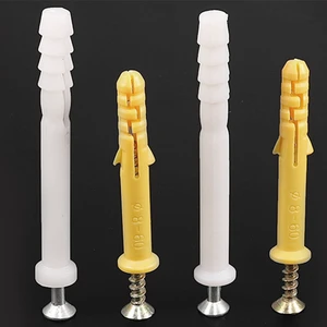 Screw Plastic Expansion Tube, Plastic Expansion Tube with Screw, Gypsum Board Plug Self-tapping Screw, Yellow Expansion Tube