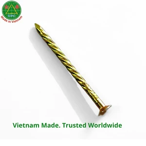 1-3/8 Inch Steel Ring/Nails with Smooth Shank Designed for Woodworking-Direct | Clavos sueltos con recubrimiento amarillo