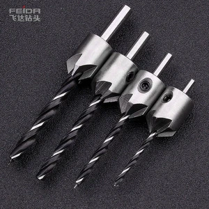 FEIDA Customized 4-Pcs Flute HSS Countersink Drill Bit Set 3-6mm End Milling Screw Hole Masonry Drilling Chamfer Tool 58-94mm