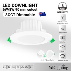 Adjustable Down Light Dimmable Led Recessed Lights 6w 8W LED Downlight Internal 3cct Saa Led Ceiling Lights IP44 Australia Light