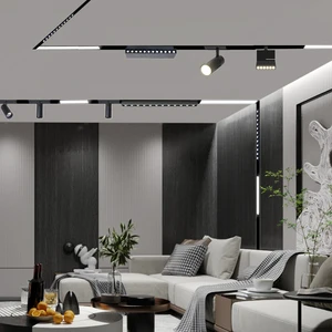 AIER New Trend Custom Modern 48v Magnet Led Track Light With Aluminum Recessed Track Magnetic Focus Spotlight Lighting System