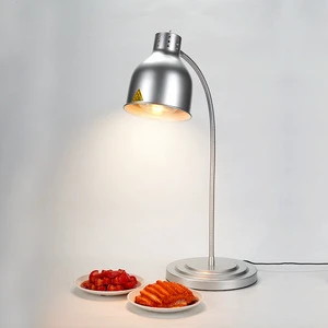 Double-headed High-end Silver Buffet Food Warming Lamp with Swing Design Surface Mounted for Pizza Display and Barbecue Heating