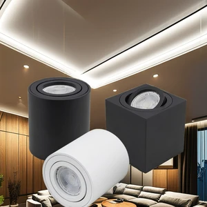 Adjustable Surface Gu10 Downlight Fitting Fixed Ceiling Spot Light Round Black Recessed Gu10 LED Downlight