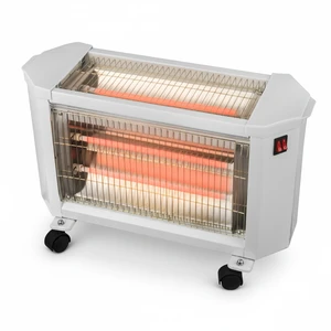 Electric Quartz Infrared Heater 2 Faces 1200W Or 3 Faces 2000W With Tip-0ver Switch And Overheat Protection Portable Glass Tube