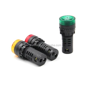 Buzzer Lamp AD16-22SM LED Flash Alarm Indicator Signal Lamp With Buzzer 12V Red Green Yellow