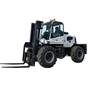 RUNTX Multifunction CE EPA 4 Ton 4X4 Hydraulic Off Road Forklift Trucks All Rough Terrain Diesel Forklift