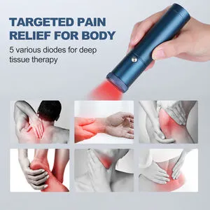 Home-use 2 in 1 Red Light Therapy Body Massager Laser Light for Dental Ulcer Relief Timing Control Built-in Battery USB Power