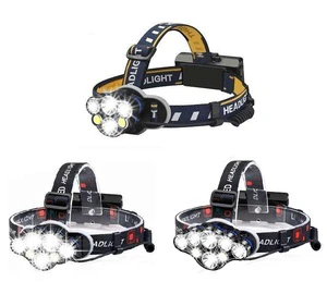 Wholesale High Power Camping Headlamp Flashlight Head Torch Light Linterna Led De Cabeza 6 7 8 Led Head Lamp Rechargeable