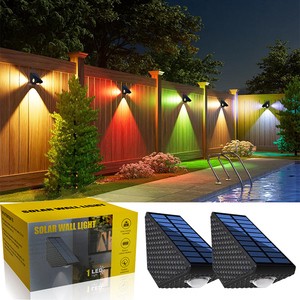 Outdoor Photecell 3 Led Solar Decorative Wall Light for Fence Pathway Patio