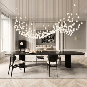 Nordic New Custom Magnolia Petal Elegant Chandelier Hotel Lobby Living Room Duplex Decoration Pendant Light