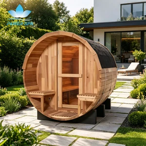 Therapeutic Far Infrared Sauna Room Canadian Red Cedar with Waterproof Black Shingle and Multi Color Mood Lighting
