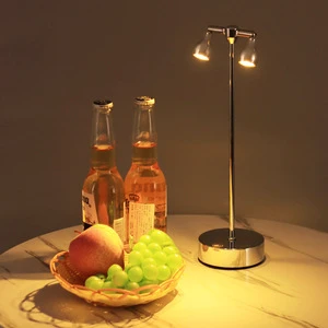 LED Rechargeable Bar Counter Lamp Touch Button Control Multi-Color Temperature Ambient Lighting 1-Year Warranty for Cafes