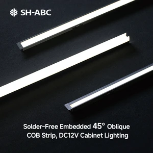 Solder-Free 10x10 Embedded Anti Glare COB Cabinet Light 3000K 3M DC12V Wardrobe LED Strip Cabinet Led Light Strip