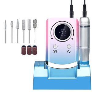 Professional USB Rechargeable Electric High Speed 45000RPM ABS Nail File Sander Portable Manicure Drill Machine Gel 1Year