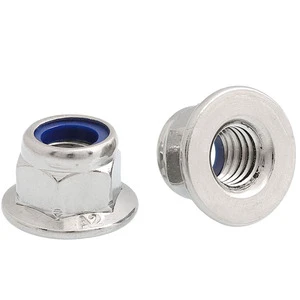 304 316 Stainless Steel M4-M20 DIN 6926 Hex Flange Lock Nuts With Nylon Insert