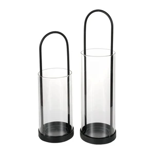Hot Sale Hanging Glass Metal Camping Lantern Outdoor Table Decor