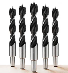 Brad Point Steel Processing Center Drill Bits Set Carbide Straight Shank 65HRC High Hardness Precision Masonry Drilling 100mm