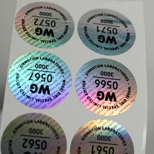 Adhesive Security Seal Custom logo Made Printed Round 3d Laser Tamper Evident Holographic Label One Time Used Hologram Sticker