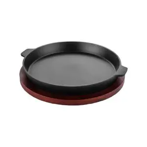 Direct Manufacturer 43cm Large Size Cast Iron Double-Handle Thickened Flat Round Pan Griddle for Fish Head Roasted Meat
