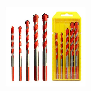 5pcs Multifunctional Drill Bit Set 6 6 8 10 12mm Masonry Drill Bit Cemented Carbide for Glass Tiles Concrete Wood Plastic