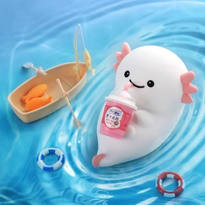 Cute Axolotl Night Light for Kids Silicone Newt Nursery Sleeping Lamp USB Rechargeable Mini Led Light Bed Lamps for Baby's Room