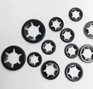 Spiral Retaining Ring Carbon Steel Zinc Plated Black Finish Quick Hand Installation No Tool Needed Metric Sizes (M3-M12)