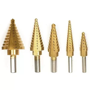 Straight Spiral Flute Unibit Titanium HSS Step Cone Drill Bit Set For Metal Tube Sheet Drilling