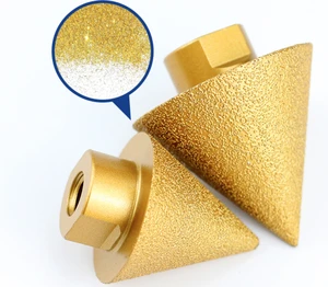 Manufacture Price 38mm 50mm Brazed Diamond ChamferCone Core Drill Bits for Ceramic Tile Marble Stone OEM Customized Support