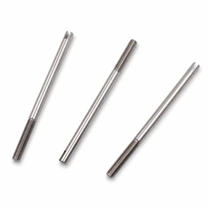 Double End Thread Slotted Groove Stainless Steel Shaft Micron Tolerance Turning Finishing For Industrial Automated Equipment