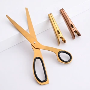 Fashion Metal Stainless Steel Asymmetrical Gold Binder Clip Office Stationery Kitchen
