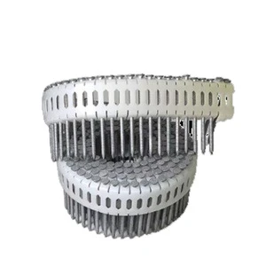 200pcs Din Ring Wooden House Frame Structure Concrete Nails Hot-Dip Galvanized 0-Degree Plastic Tape-Coated Steel 2.1-3.8mm