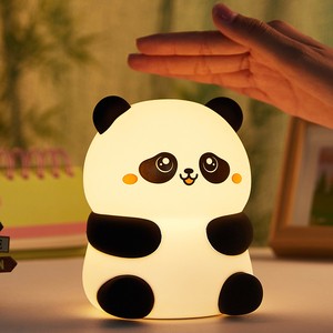 Cute Panda Touch Portable Silicone Animal Led Rechargeable Creative Small Night Light Bedside Table Lamp for Kids