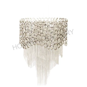 Modern Stylish Metal and Crystal Industrial Pendant Hanging Chandelier Lighting Lamp Dining Room Decorative Crystal Ceiling Lamp