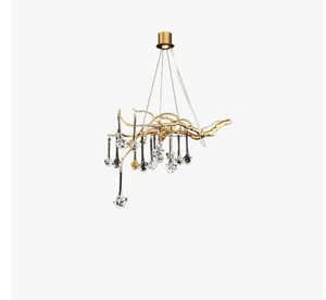 Simig lighting French light luxury full copper tree branch crystal chandelier creative bedroom dining room lights