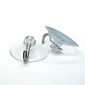 Powerful 55mm Diameter Transparent Plastic Vacuum Suction Cup with Metal Hook