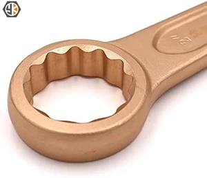 Din7444 Aluminium Bronze Single-Head Straight Handle Strike Wrench Industrial Grade Ring Wrench