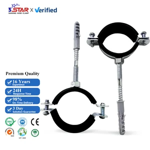 Pipe Clamp Bracket Wall Mount Hanging Clamp 5inch Bracket Clamp with Rubber