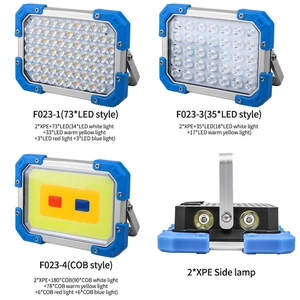 1000 High Lumen Digital Display Workshop Work Light 3x1200mAh Rechargeable Battery IP44 Waterproof 50-100m Range 7 Gear Powerful
