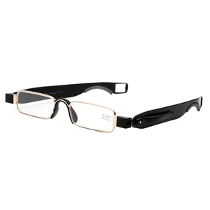 Fashion Presbyopic GlassesTr90 Resin 360 Degree Rotation, Folding, Ultra-Light, Portable Reading Glasses With Leather Pouch