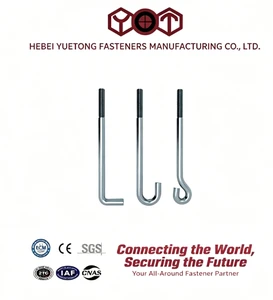 High Quality Hot Dip Galvanized/ Zinc Plated Carbon Steel L/J Type Steel Anchors Concrete Foundation Anchors Bolts