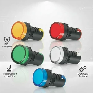 50000 Hours Lifespan AD16-22DS Red LED Waterproof Power Indicator Light 380V Signal Light 22mm Mounting Plastic IP20