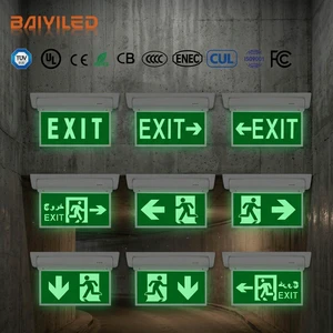 CE CB Certificate IP65 Rechargeable Surface Mounted Escape Arrow LED Exit Emergency Evacuation Sign Light 3 Hours Emergency