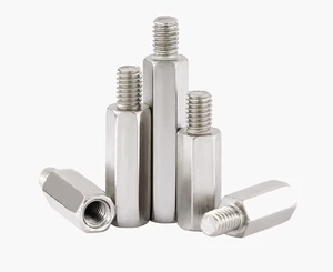 Stainless Steel Male Female Nuts Nut Column AB Internal External Teeth Healthcare Grade Class 4.8 6.8 Plain Finish Hex Body
