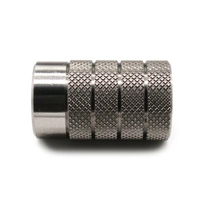 Knurled Threaded Shaft Sleeve, Stainless Steel CNC Machined Bushing for Fastening Applications