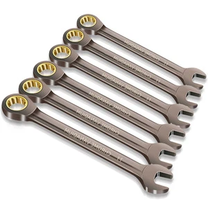 OEM Metric Cr-V Ratchet Combination Wrench Black Nickel Plating Ratcheting Spanner For Auto Repair