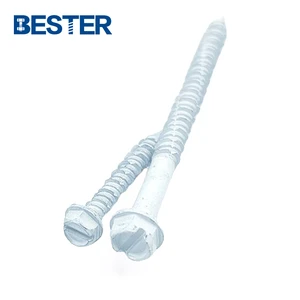 1/4 3/16 Inch Steel Slotted Hex Washer Head White Tapcon Concrete Screw