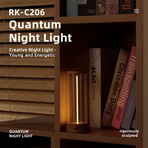 Portable Decorative Small Night Lights for Bedroom Rechargeable Touch Sensor Quantum LED Night Lamp Custom Logo